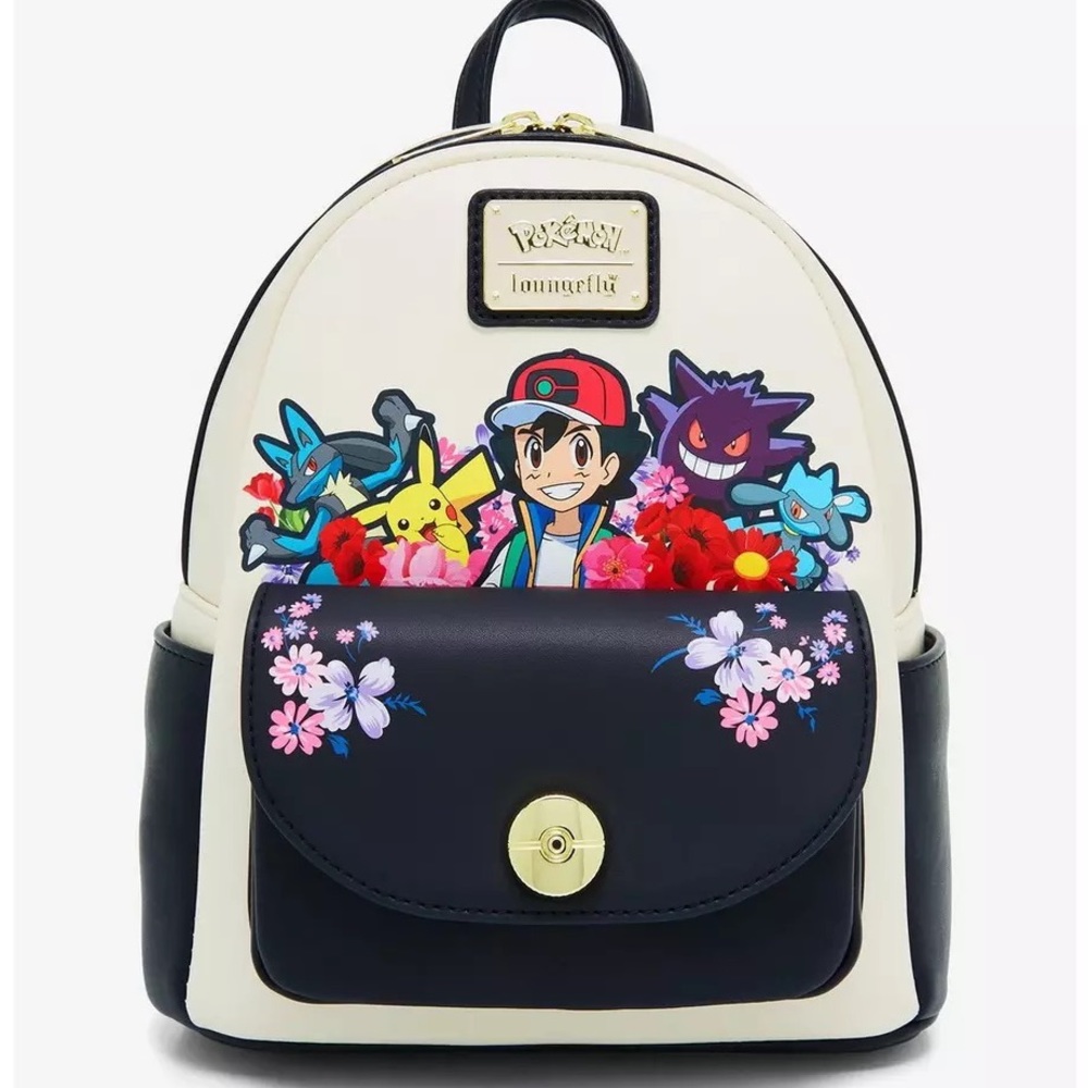 Loungefly Pokémon‎ Ash & Pokémon Floral Mini Backpack BoxLunch Exclusive
